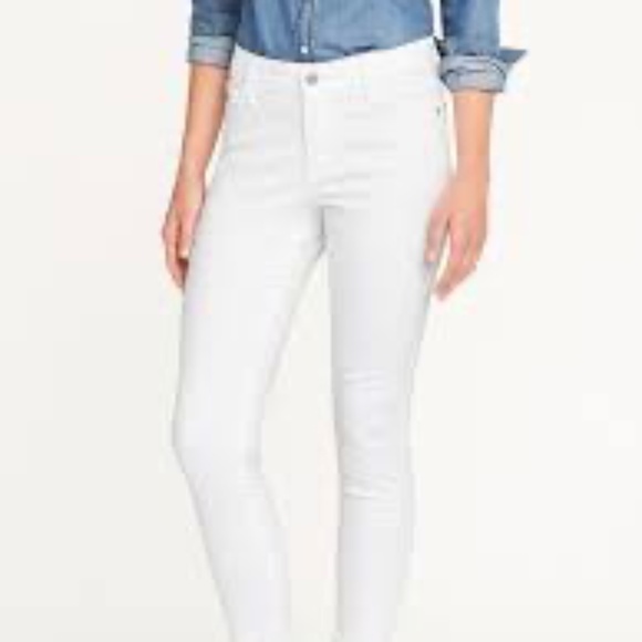 Old Navy Mid-Rise Rockstar Super Skinny White Jeans Size 10 GUC! - Picture 4 of 4
